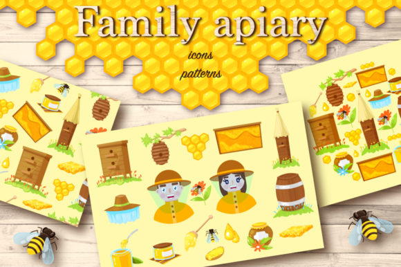 Bringing Playful Design to Life with Apiary.Cartoon Icons, Pattern, Cards