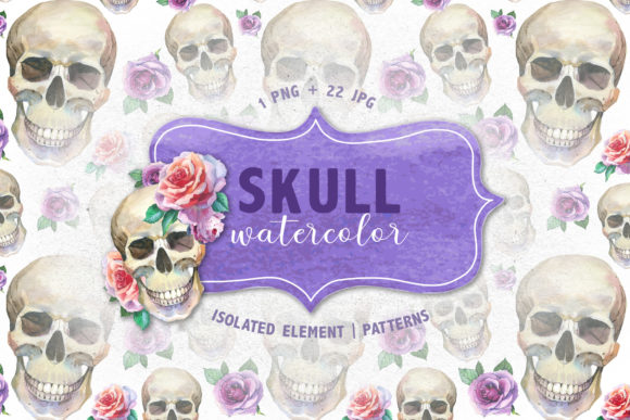 Cool Skull Print Watercolor Set for Modern Designers