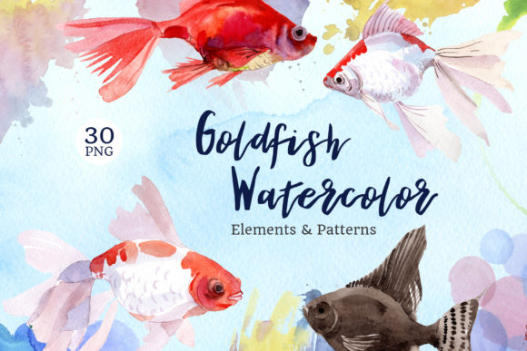 Fairytale Red Goldfish Watercolor: A Creative Asset for Real Projects