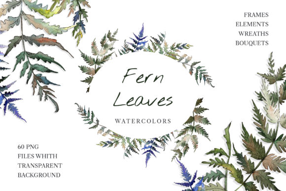 Fern Leaf Clipart Watercolor for Elegant DIY Projects