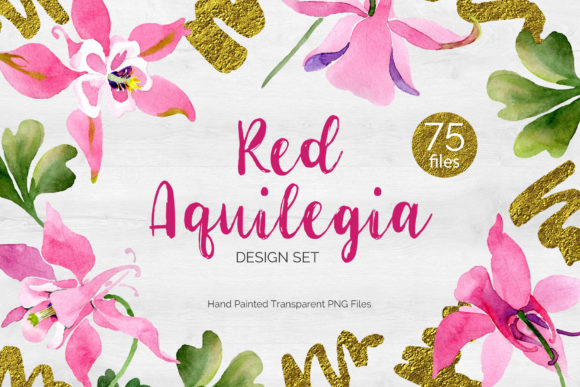 Flowers Aquilegia Red, Spring Watercolor: A Practical Evaluation of a 75-Pack Digital Asset Collection