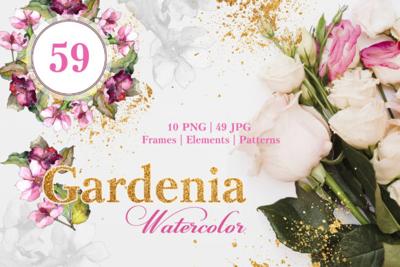 Gardenia Watercolor: Hand-Painted Art for Creators
