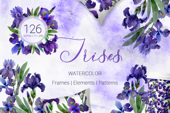 Irises Gentle Purple Watercolor: A Versatile Design Resource for Creatives