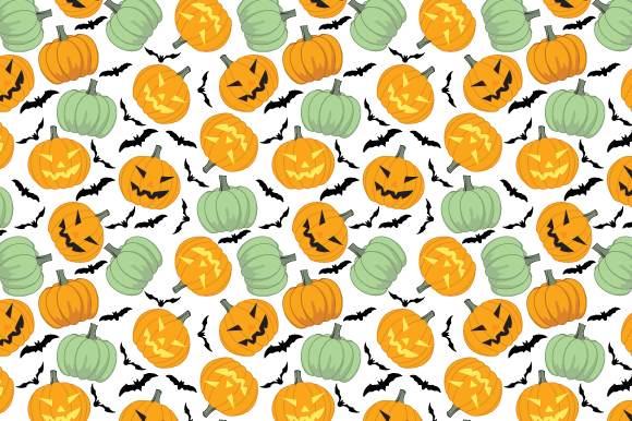 Pattern Design with Pumpkin and Bat for Fall Projects