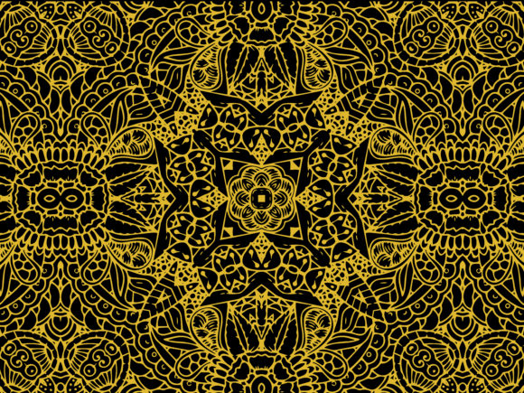 Pattern Gold Ornament Set 51 for Design