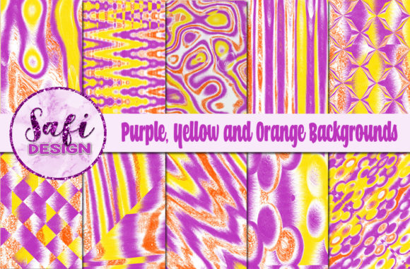 Purple, Yellow & Orange Digital Papers